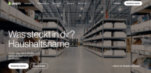 Bildschirmfoto Shopify