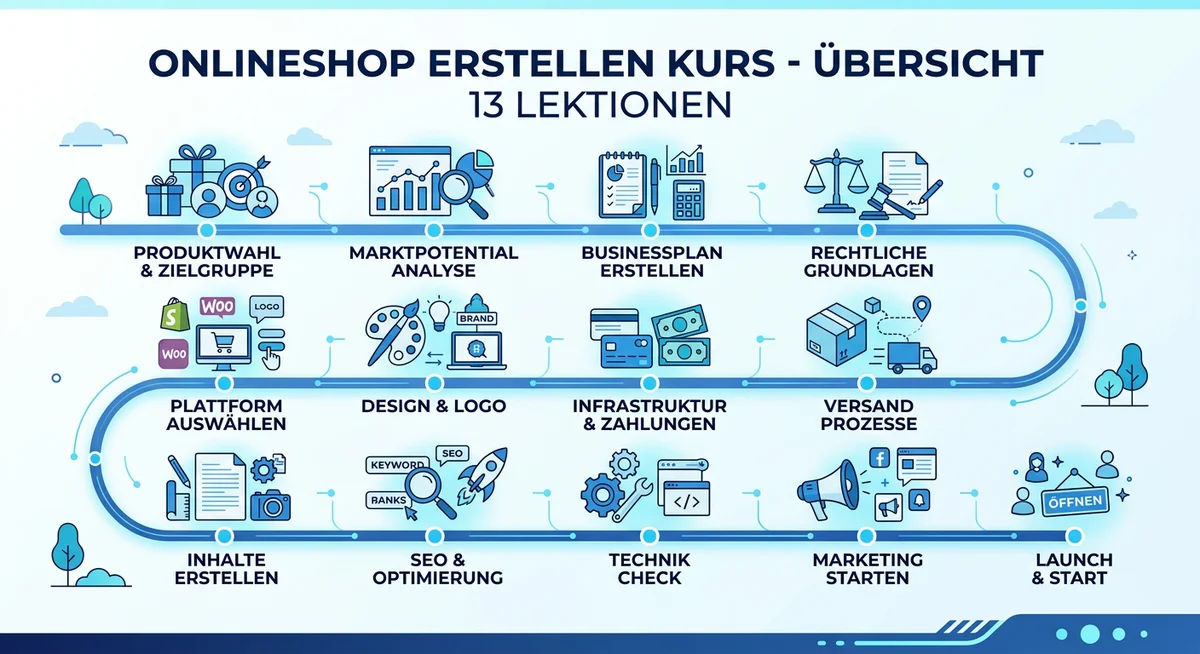 Onlineshop erstellen — Schritt für Schritt Kurs mit 13 Lektionen