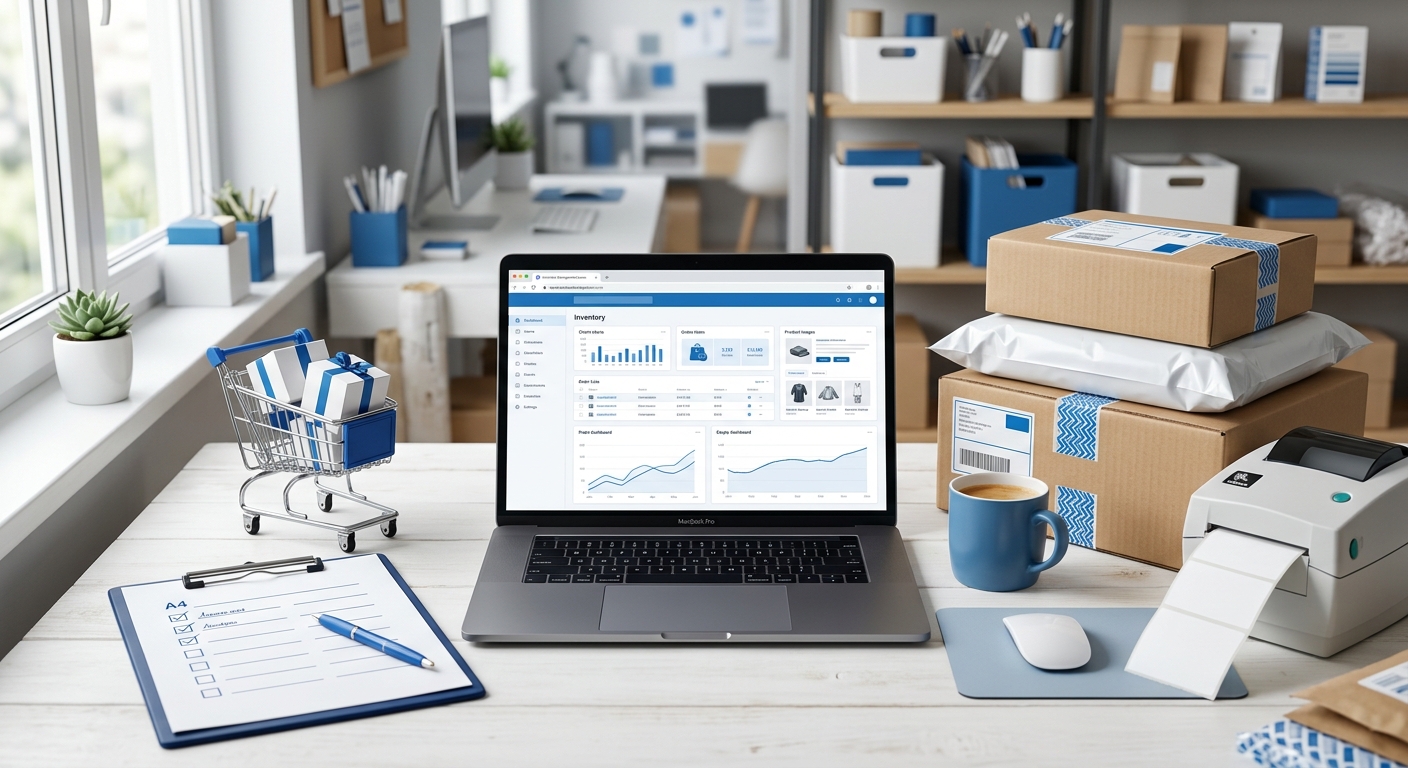 Onlineshop gründen Checkliste 2026 - E-Commerce Arbeitsplatz