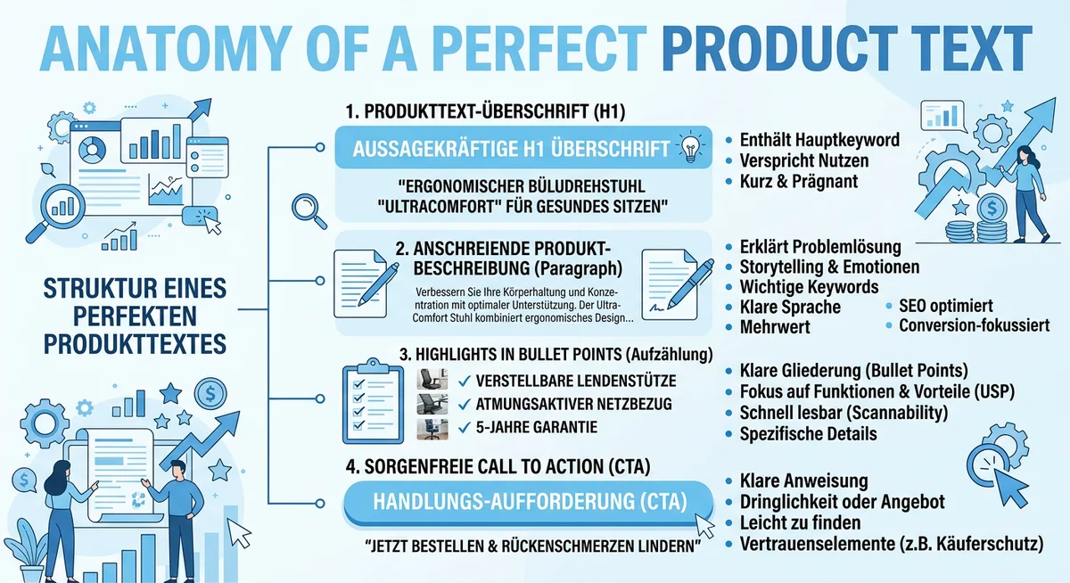 Produkttexte schreiben — SEO-optimierte Struktur für Onlineshops