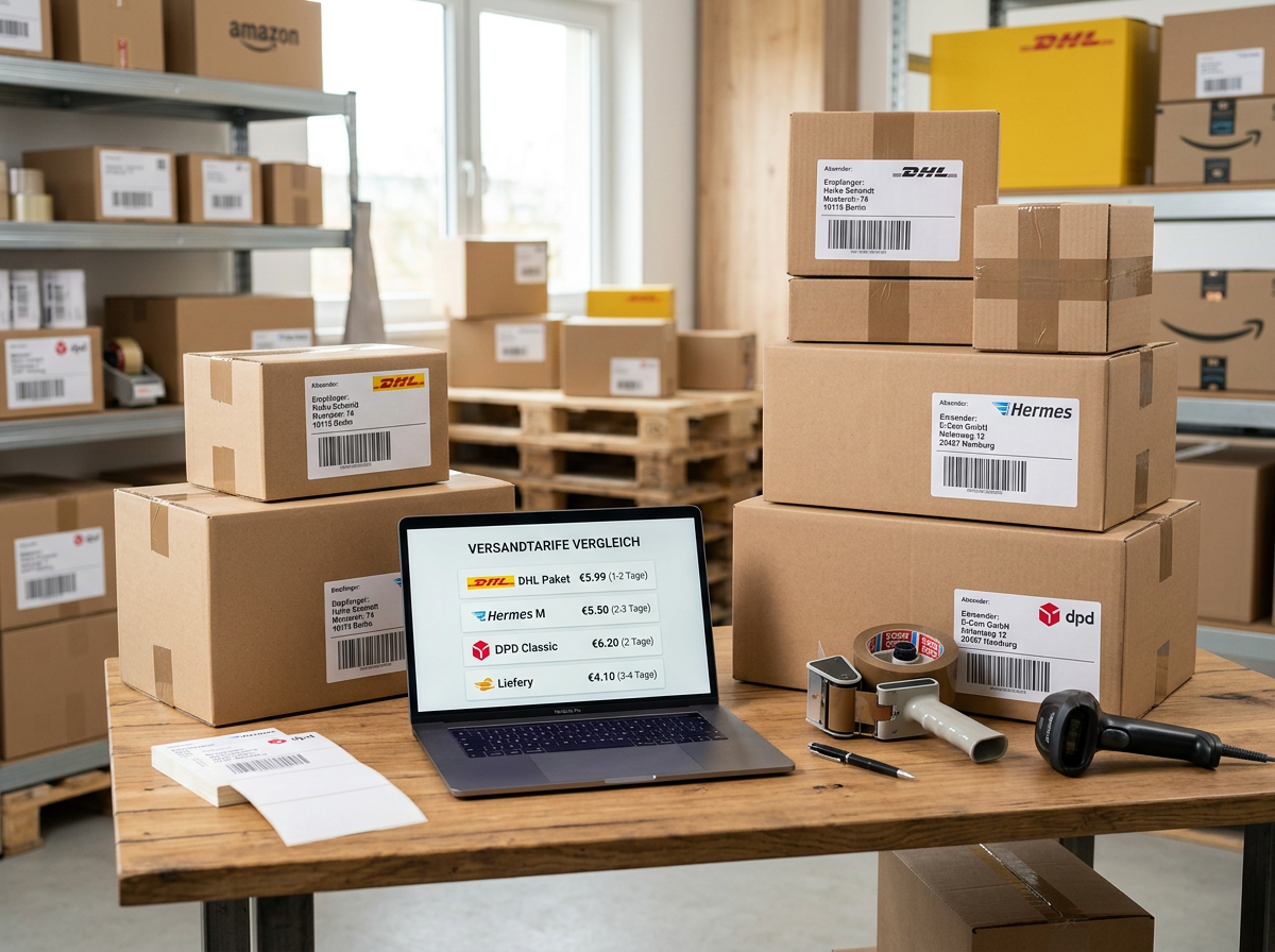 Onlineshop Versand optimieren 2026 - Pakete und Versandkosten Vergleich