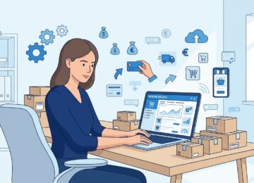 Person am Laptop erstellt Onlineshop ohne Gewerbeanmeldung