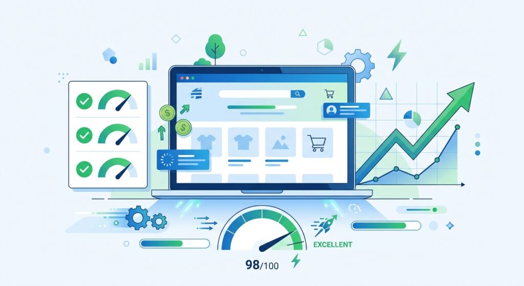 Onlineshop Ladezeit optimieren - Core Web Vitals und PageSpeed Dashboard
