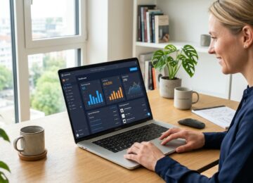 Shopware 6 Admin-Dashboard auf einem Laptop - Tutorial für Anfänger 2026